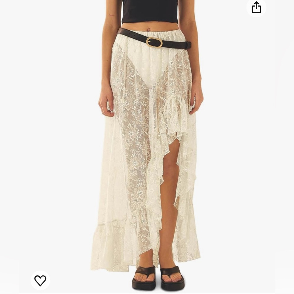 Cream lace skirt
